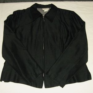 Maren Short Blazer/Jacket-Black Nubby Fabric-Sz 8